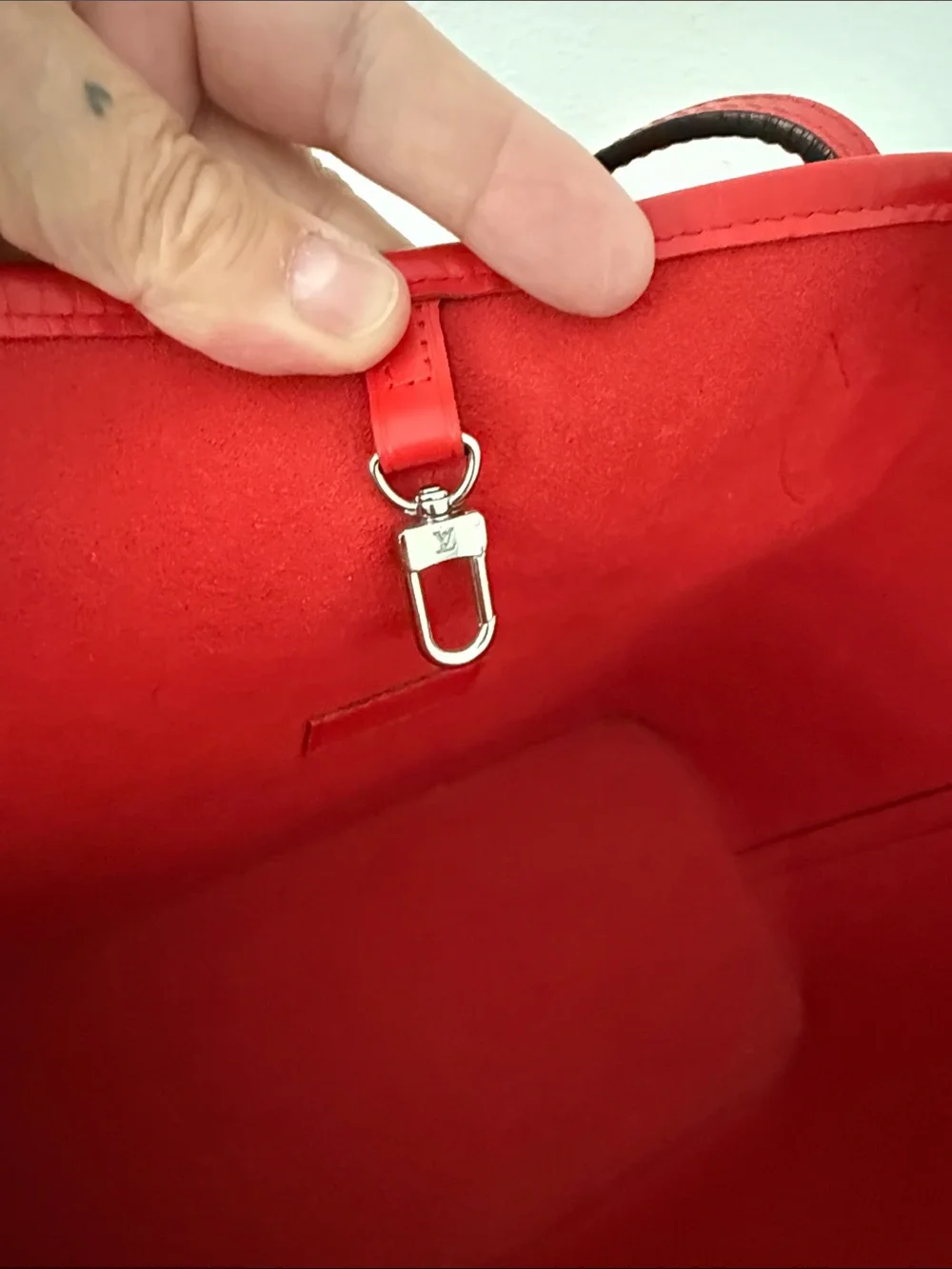 Louis Vuitton Red Epi Leather Hobo Tote